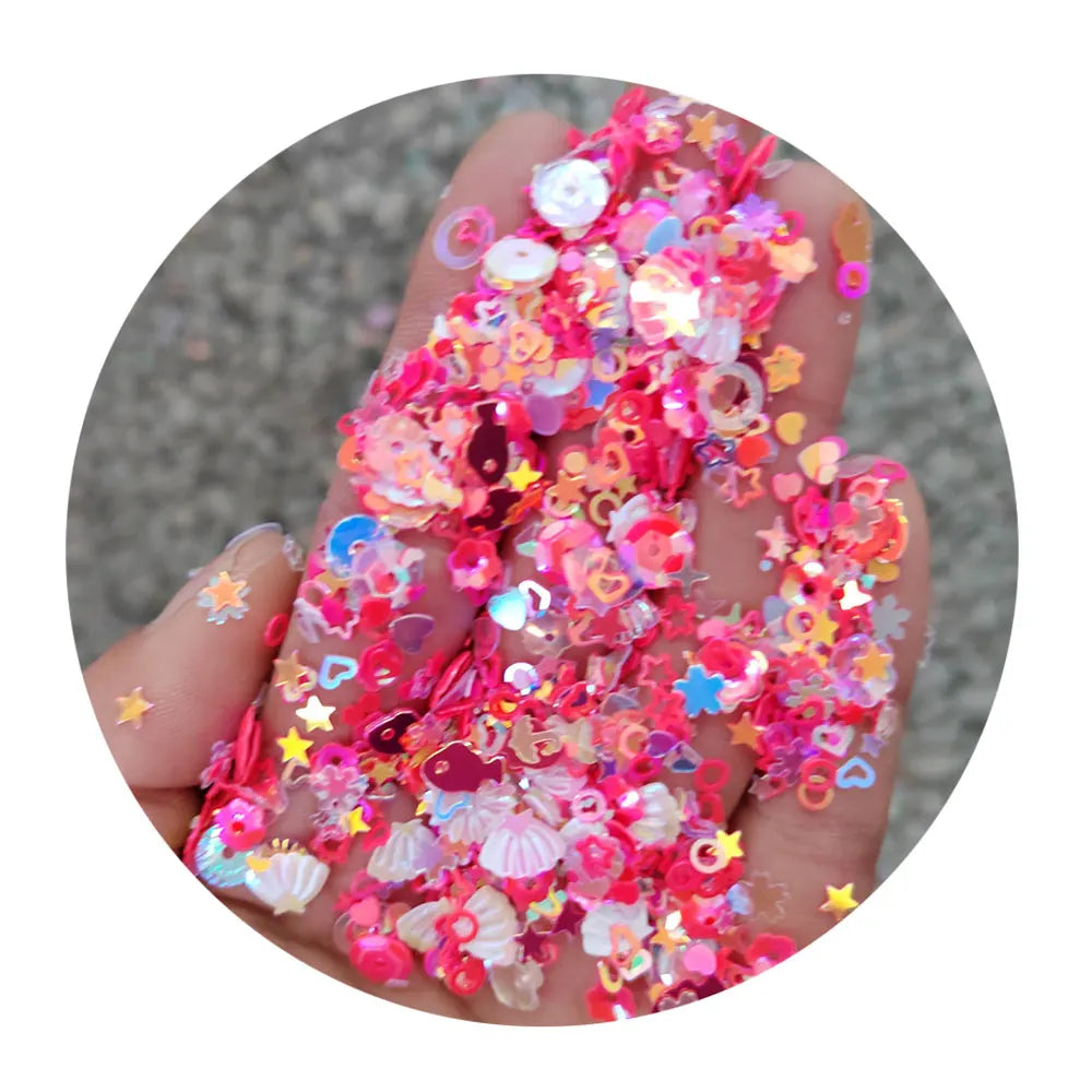 500g Slime Fillers Sequin Glitter Star Heart Flower Mermaid Rabbit Shell Sequins Paillettes DIY Manicure Nail Art Decor