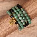 Black Onyx Spiritual Protection Yoga Meditation Rosary Necklace Lotus Charm 108 Mala Beaded Prayer Necklace
