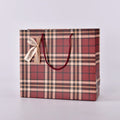Custom Print Logo Elegant White Black Small Bow Gift Paper Bags Pink Luxury Boutique Paper Shopping Bag With Ribbon Handle
