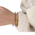 Stainless Steel Fashion Jewelry Gold Twist Bangles Bracelets Women Bracelet Femme Bijoux En Acier Inoxydable Pulseiras Pulseras