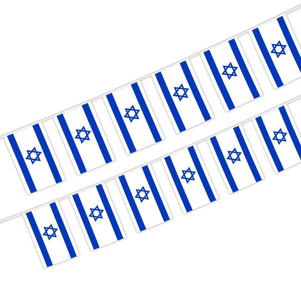 Wholesale 5.5x8 Inches Israel String Bunting Flags for Indoor and Outdoor Decoration(20pcs/set)