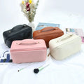 BEARKY PU Leather Capacity Pouch Toiletry Bag for Women Custom logo Cosmetic Makeup Bag Large Organizer
