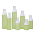 Frosted Green Lotion Pump Bottle Step Skincare Liquid Foundation 20~120ml Serum Dispenser Glass Lotion Bottles with White Pump