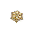 Gold Plated Flower Pearl Brooch Pin Rhinestone Wedding Brooch Pin