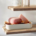 BAMBWARE Eco-friendly Bamboo Wood Zero Waste Shampoo bar case Soap Dishes with Bamboo Self Draining Tray for Bathroom Shampoo