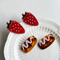 ZiTeng Ins Korean Style Super Cute Acetate  Hair Clip Strawberry Fruit Series Small Size Side Clip for Sweet Girls