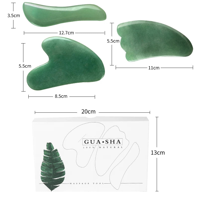 HZ Scraping Massage Tool Natural Green Aventurine Gua Sha Board Small Heart Shape Guasha for Wrinkles Skin Care
