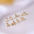 Piercing Mid Low Helix Earring Steel Little Butterfly Stud Tragus Earring for Women Acrylic Surgical Steel Screw