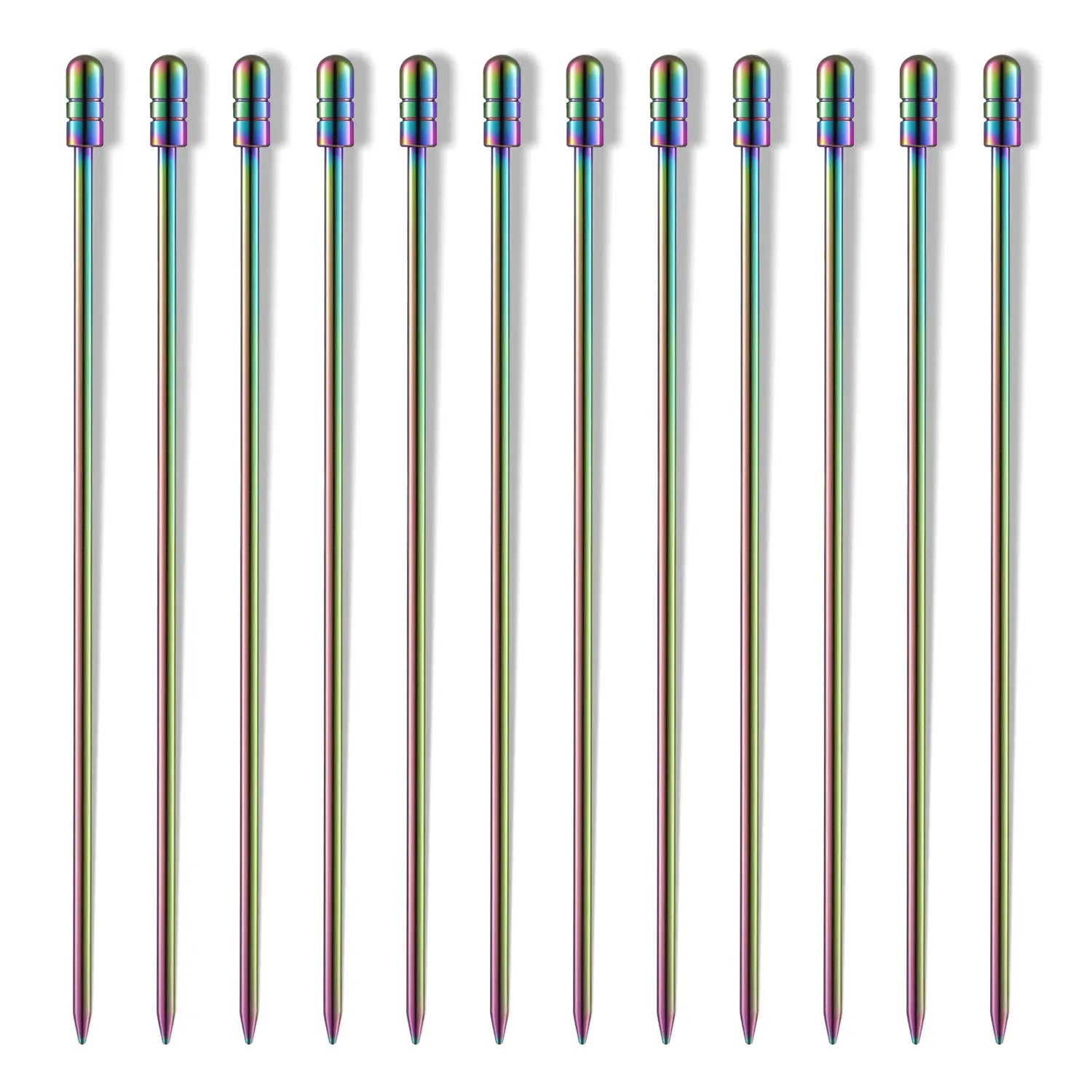 Fruit Fork Stainless Steel Cocktail Picks Fruit Sticks Toothpicks Party Bar Cocktail Fruit Stick Reusable Drink Picks Supplies