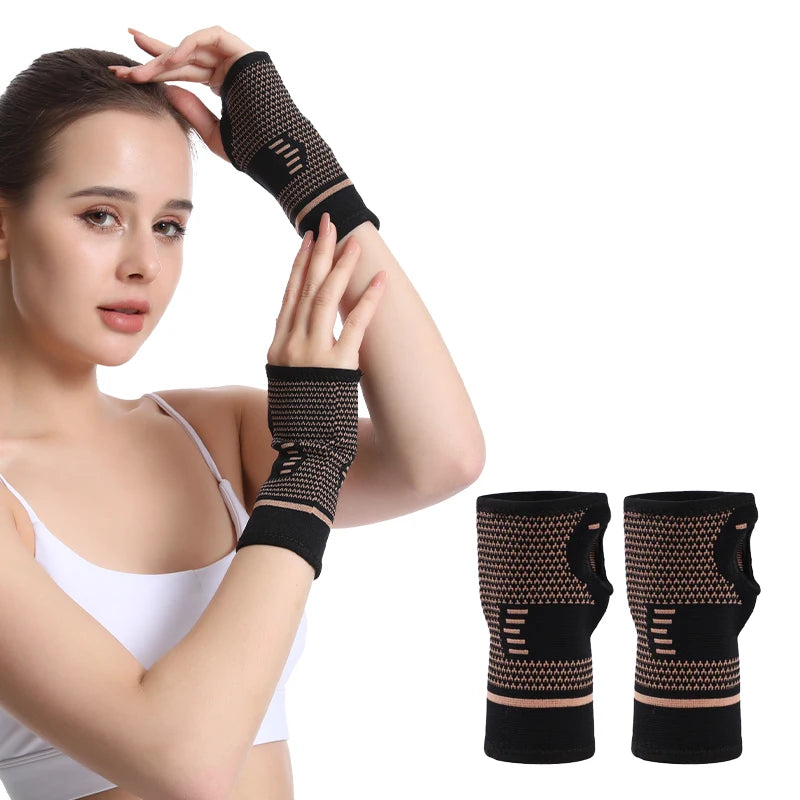 6047# Newest Adjustable Wrist Wraps Copper Wrist Straps for Sports