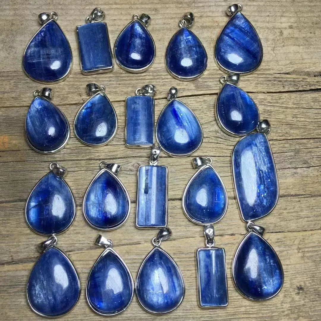 Kynaite Pendant Natural Crystal S925 Kynaite Pendant for Decoration