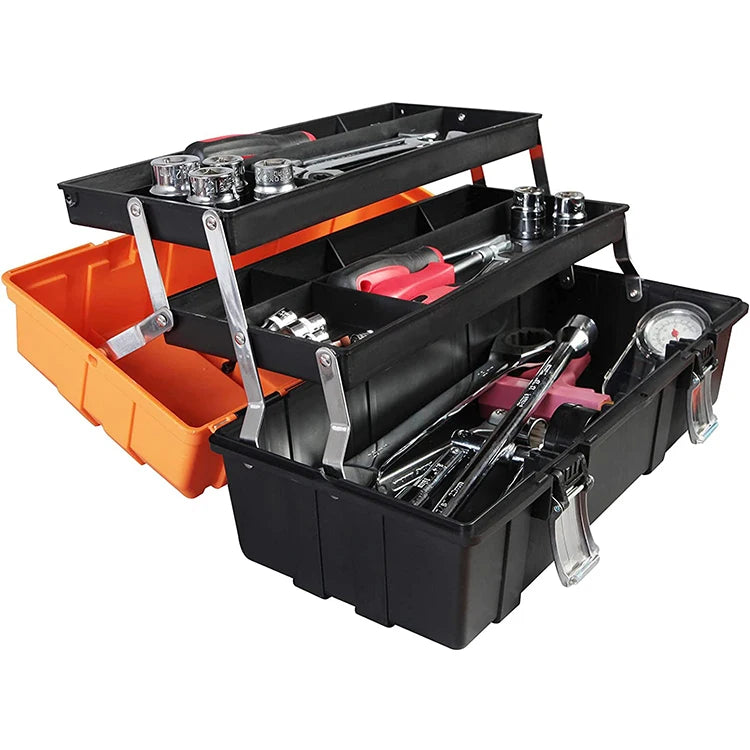 3 Layer Folding Durable PP Plastic Toolbox Case Household Tool Storage Box Multi Functional OEM/ODM Deding TS03-HH 43x20x18.5cm