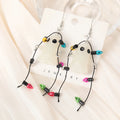 1Pair Christmas Women Drop Earrings Resin 3D Glow in Dark Ghost With Colorful Light Bulb Jewelry for Girl Festival Gifts