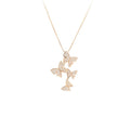 Butterfly Necklace Silver 925 Four Butterfly With Full Cz Necklace Elegant Butterfly Necklace