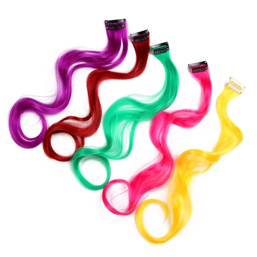 20 Inch Curly Clip One in Hair Extensions Curly Synthetic Hairpieces Hair Extension Clip in for Women