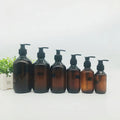 Empty Amber Boston Round Bottle Shampoo Shower Gel 100ml 250ml 16OZ 500ml Lotion Pump Conditioner Bottles for Shampoo Hair Care