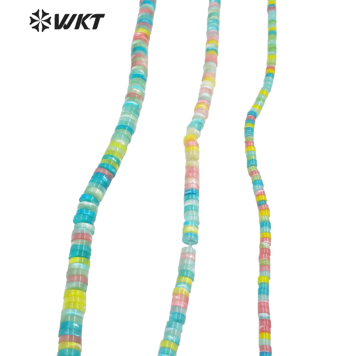 WT-G322 Magic Colorful Spacer Shell Beads for Jewelry Design Necklace Bracelets Findings in 40cm Long One Strand