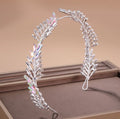 Baroque Rhinestone Hairband Colorful Leaf Crystal Headband Bridal Fashion Atmosphere Crystal Headband