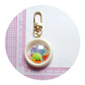 Kawaii Resin Shaker Pendant Key Chain Metal Key Rings for Car Handbag Decorations