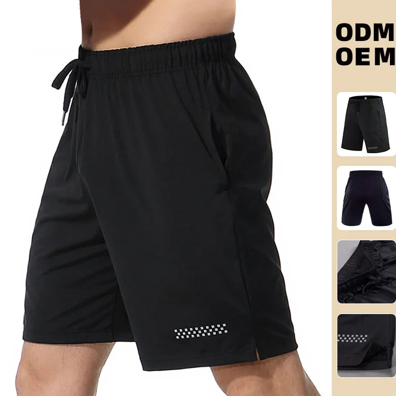 Men's Casual Sports Quick Dry Shorts Reflective Letter Workout Running or Gym Training Shorts with Pockets