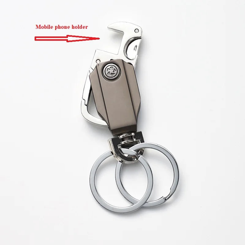 Gyro Rotary Key Chain Mobile Phone Bracket Key Chain Metal High-Grade Multifunctional Key Chain