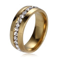2022 Fashion Custom Titanium Steel Diamond Gold Ring for Women Glowing Seal Metal Ring Jewelry