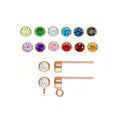 New Vintage Rose Gold Filled Zircon Stud Fashion Earings W/Ring Jewelry for Women