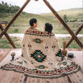 Wholesale Tapestry Custom Jacquard Geometric Free Sample 90*90 Cm Woven Throw Blanket