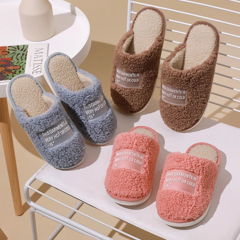 Flip-flops for Wholesale Factory Price Indoor Spring Autumn Winter Keep Warm Women's TPR+Plush Height Increasing