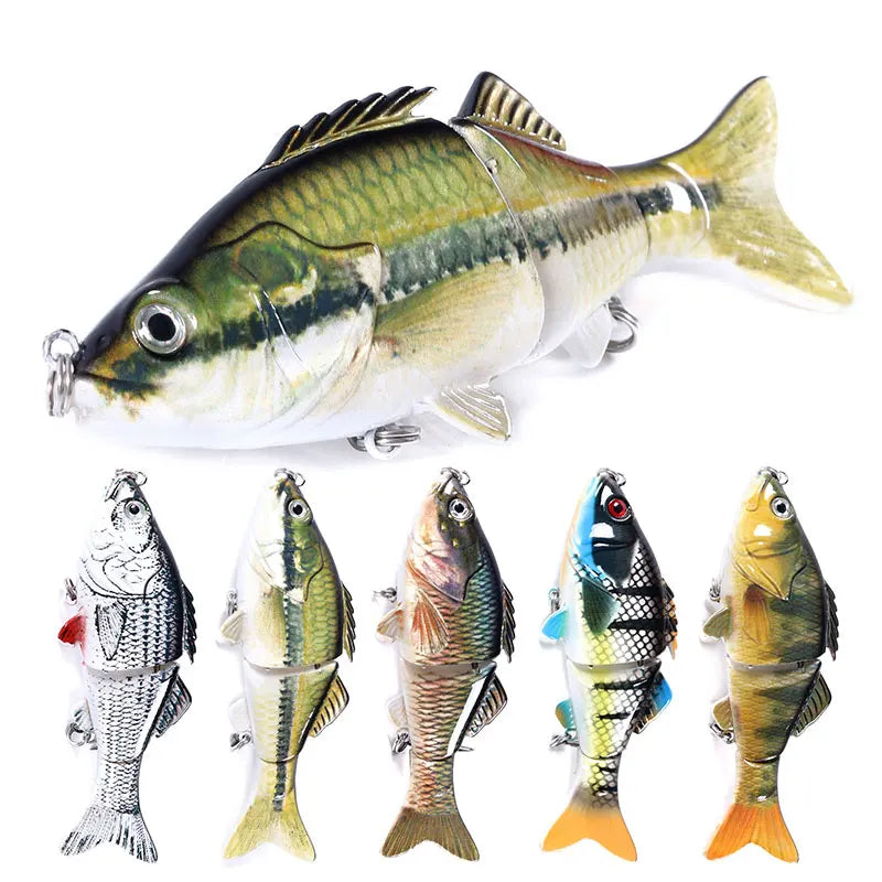 Wholesale JM048 10cm 18g Artificial Hard Baits 3 Sections Multi Jointed Minnow Fishing Lures
