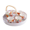 Luxury European 6-Cup Saucer Tea Set Unique Funky Green Clay Ceramic English Bone China Coffee Cups Sale