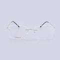 Light Weight Flexible No Hoop Spectacle Square Optical Frame Rimless Titanium Glasses Eyeglasses