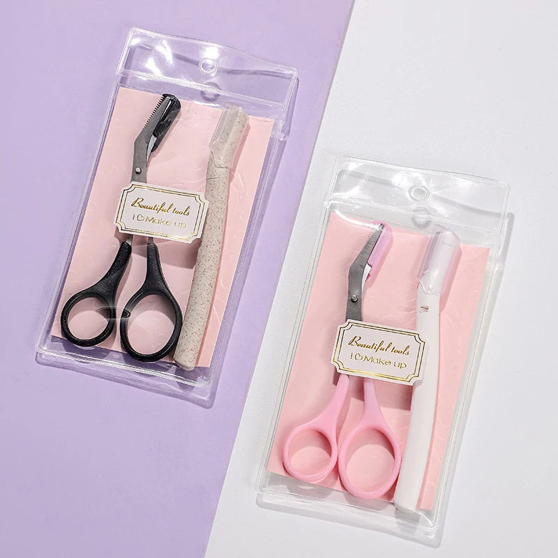 Eyebrow Trimmer Scissors with Eyebrow Comb Stainless Steel for Personal Care and Grooming