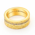 Women's Exquisite Gold-Plated Ring with Crystal Gem Chunky Diamond Minimalist Bump Texture CZ Geometric Gold Jewelry Engagement
