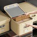 Functional Home Office Desk Organizer Foldable Linen Closet Storage Cube with Shelf Rack Clothing Pants Storage Basket Bag Lid