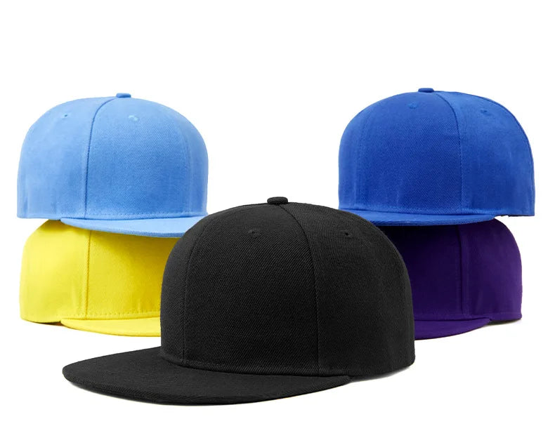 Factory Custom 6-Panel Closed Back Closure Black Cotton Flex Fit Hats Cap Fitted 3D Embroidery Logo Hip Hop Fashion Sports