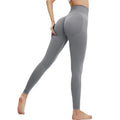 Women's High Elastic Fitness Yoga Pants Solid Sports Leggings Seamless with Peach Hip-No Embarrassing Lining