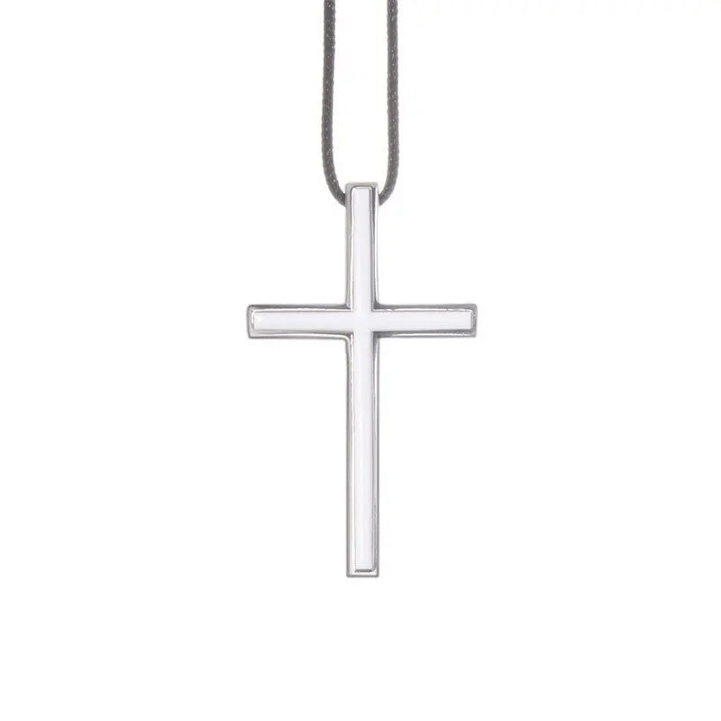Religious Jewelry 925 Sterling Silver Cross Engraved Pendant Necklace for Women