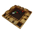 4-way Shutdown Box Dice Board Game (2-4 Players) for Children and Adults [4-sided Large Wooden Board Game 8 Dice