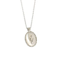 VIANRLA 925 Sterling Silver White Shell Oval Shape Pendant Necklace Gold Silver Flower Necklace