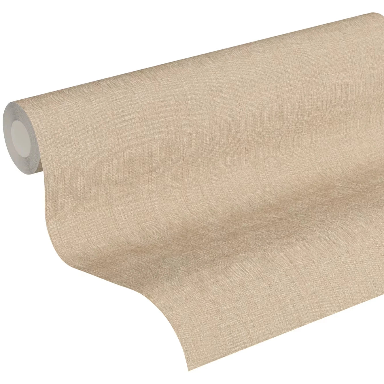 Premium Solid Beige German Non-Woven Vinyl Wallpaper Stripes Plaid Sound-Absorbing Light Resistant Roll for Kitchen Bathroom