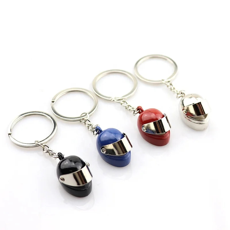 LOGO Custom Mini Stereoscopic Helmet Metal Keychain Motorcycle Simulation Helmet Mini Toy Helmet Model