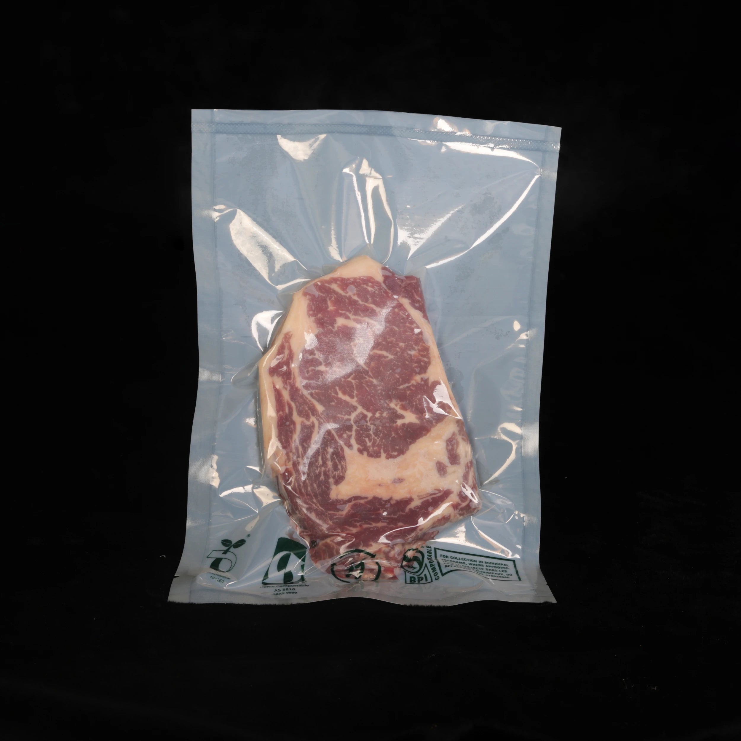 Embossed Biodegradable Customizable Vacuum Sealed Bags for Frozen Food Industrial Shopping Use