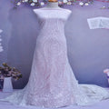 Factory Bridal Lace Trim Embroidery Sequence Net Fabric  Wedding Dress Fabrics Beaded Stones Lace Fabric