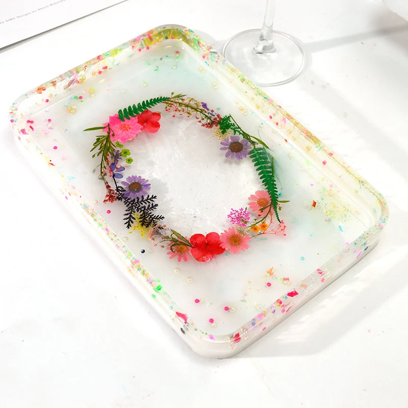 Big Deep Tray Resin Silicone Molds Square Fruit Dish Plate Coaster Silicone Mold for Epoxy Resin Making