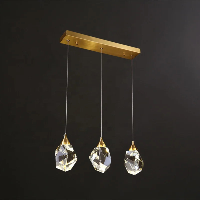 Modern Crystal Chandelier Copper Lamp LED Crystal Ball Light Fixture for Home Kitchen Decoration