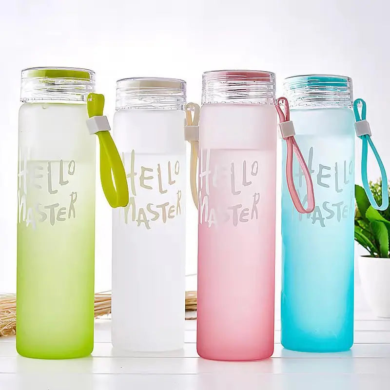 2021 Hot Sale Custom Logo Glass Water Bottle Frosted Glass Water Bottle