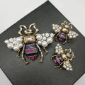 YHJ180503 Fashion Insect Brooch Earrings Set Women Brooch Pin Jewelry Set