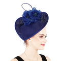 Women Headwear Fascinator Wedding Party Bridal  Hat Wedding Flower Headpiece Big Burgundy Derby Hat for Ladies