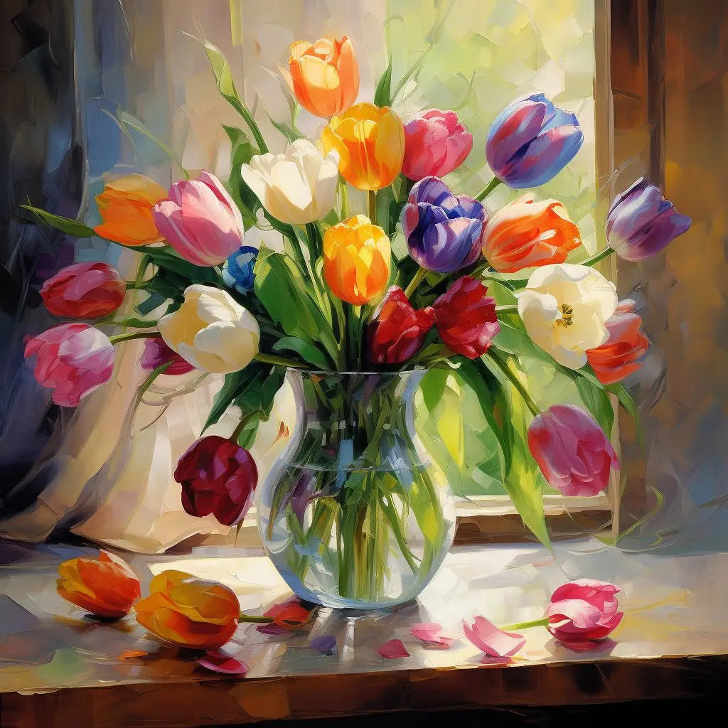 For CHENISTORY Modern 5D DIY Diamond Painting Fashionable Abstract Canvas Art Scenery Handpainted Oil with Flower Subjects MegaBDM